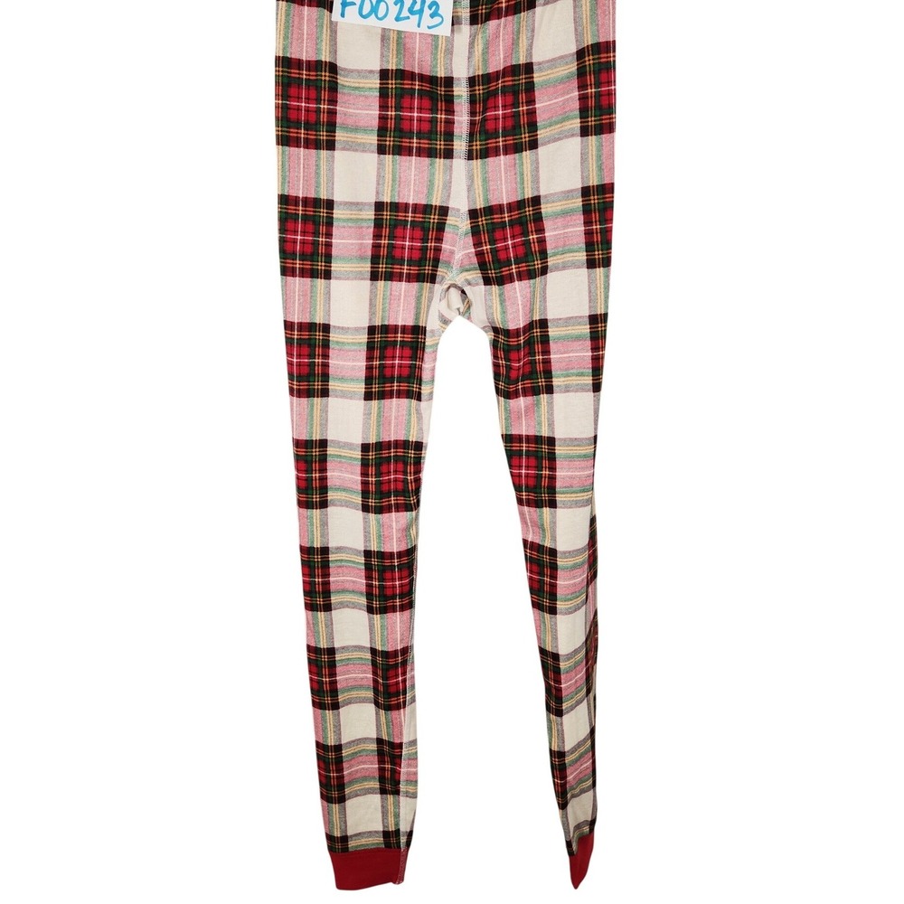 Hanna‎ Anderson Red Plaid 100% Organic Cotton Long Johns Pajama Bottoms Size 12